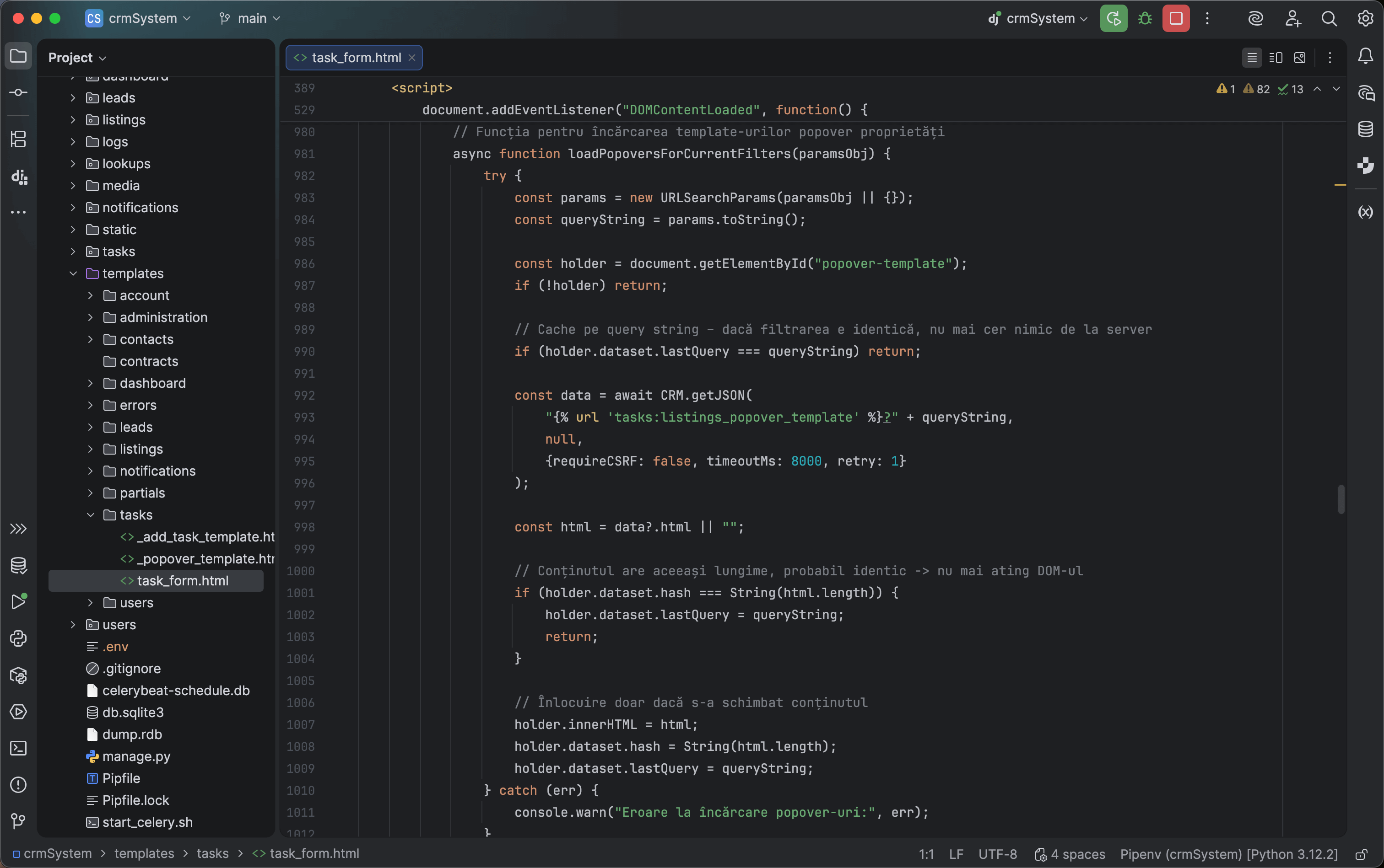 project code details